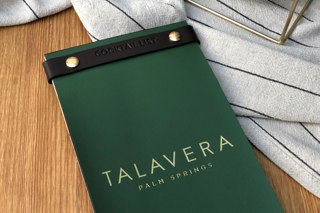 Cowhide Leather Menu Folder: Restaurant Wine List, Custom Logo