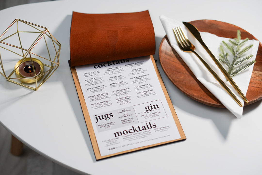 Leather Menu Board: Restaurant Menu Cover