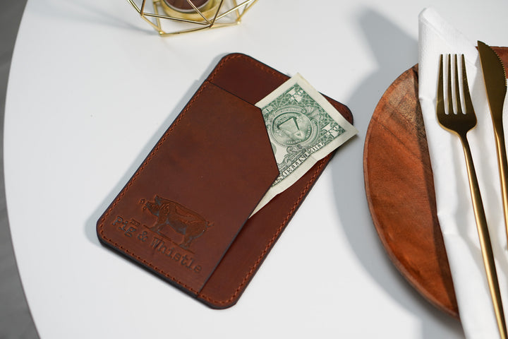 Vintage Leather Check Presenter: Embossed Bill Holder for Restaurant