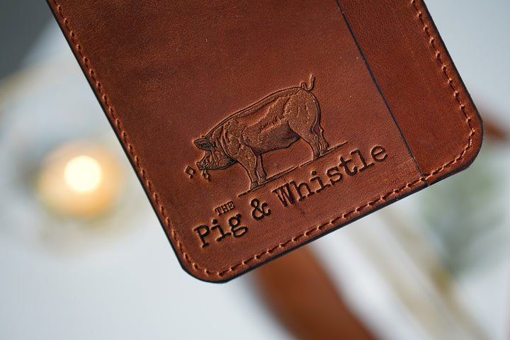 Vintage Leather Check Presenter: Embossed Bill Holder for Restaurant