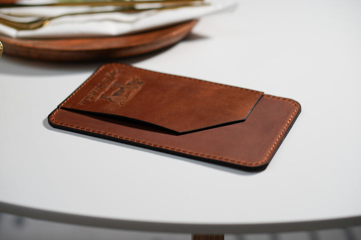 Vintage Leather Check Presenter: Embossed Bill Holder for Restaurant