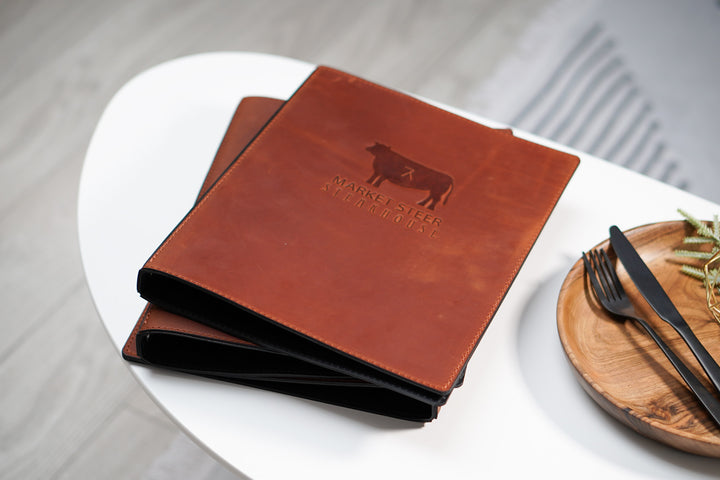 Leather Menu Cover: Custom Letter Size Binder