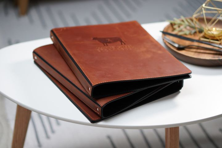 Leather Menu Cover: Custom Letter Size Binder