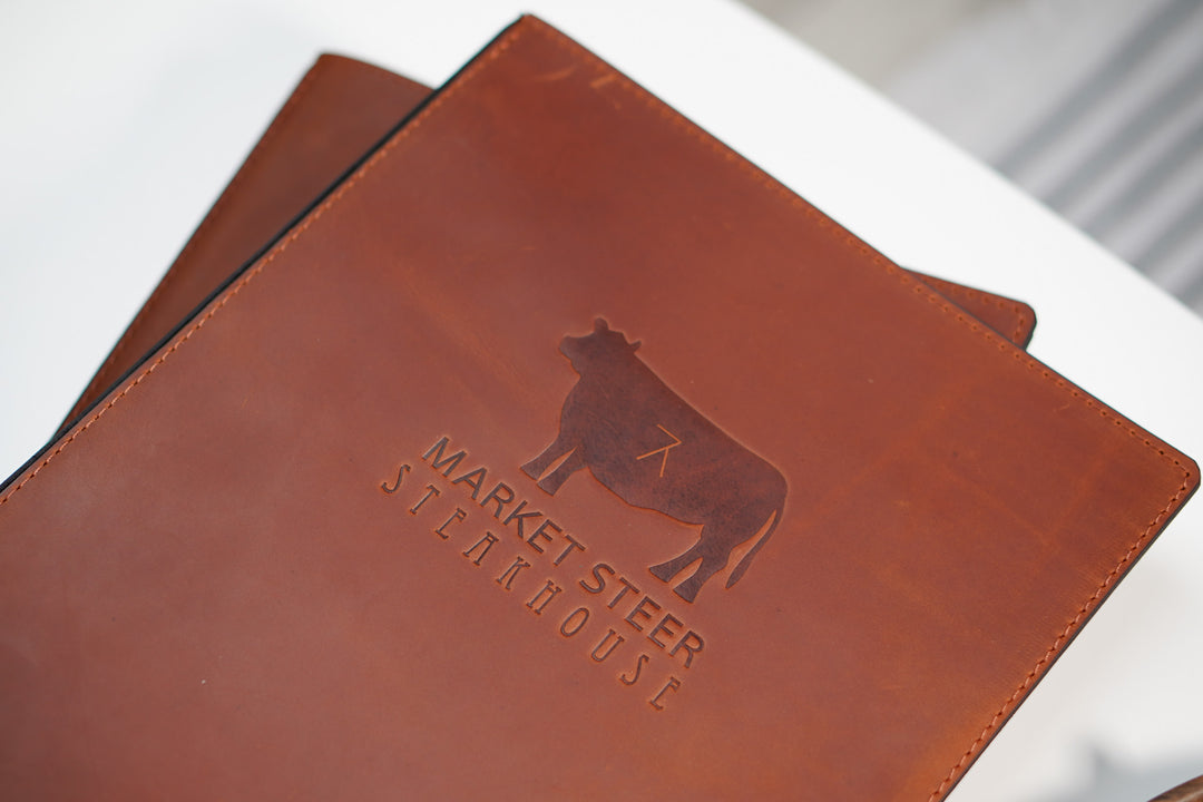 Leather Menu Cover: Custom Letter Size Binder