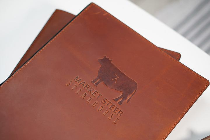 Leather Menu Cover: Custom Letter Size Binder