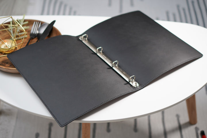 Leather Menu Cover: Custom Letter Size Binder