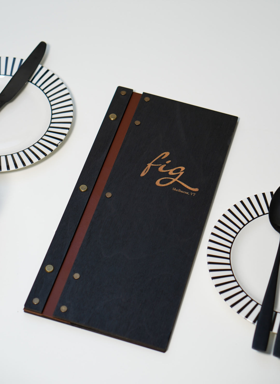 Personalized Wood Menu Cover: Logo Embossed Restaurant Menu