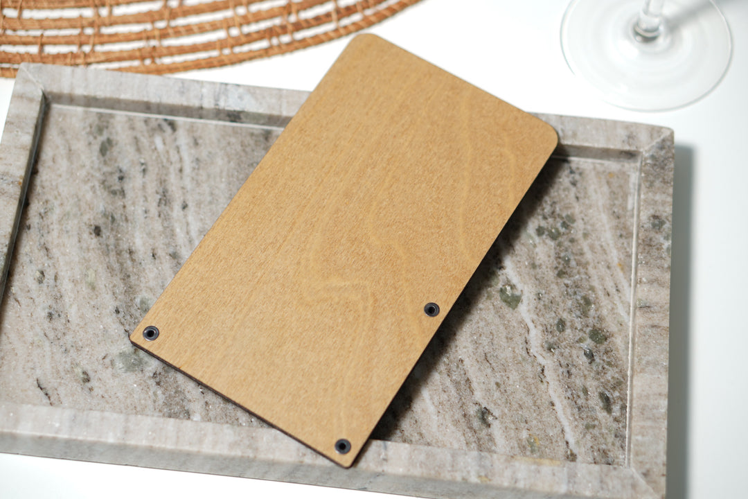 Personalized Wood & Leather Restaurant Check Presenter: Custom Bill Holder