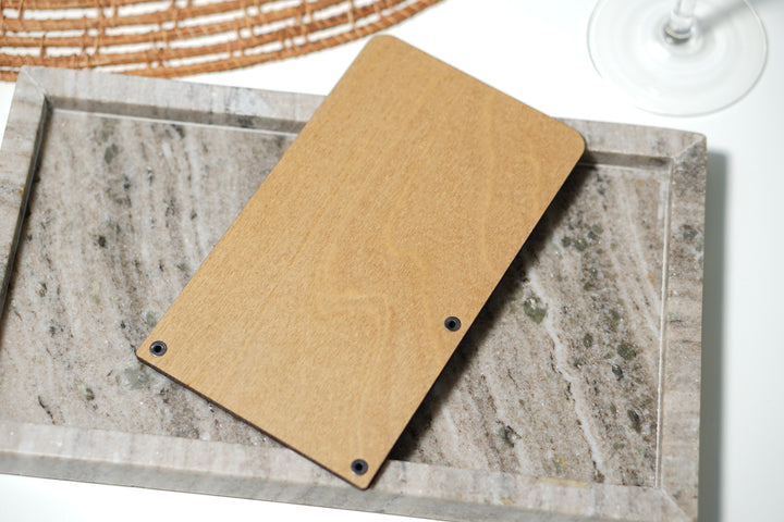 Personalized Wood & Leather Restaurant Check Presenter: Custom Bill Holder