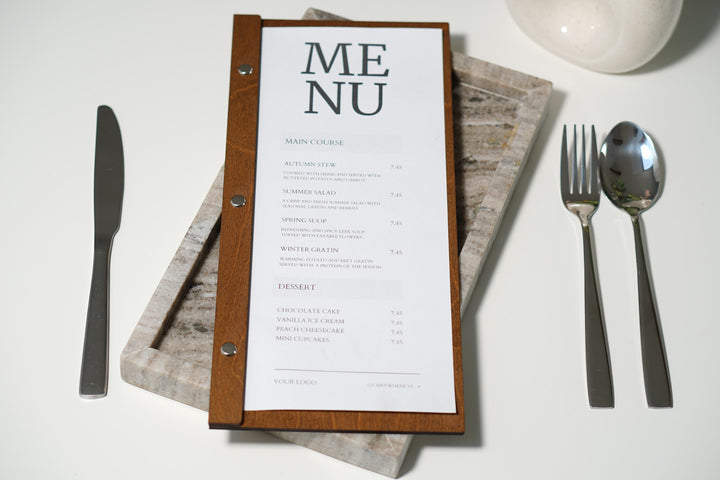 Custom Logo Wooden Menu Board: Restaurant Cafe Bar