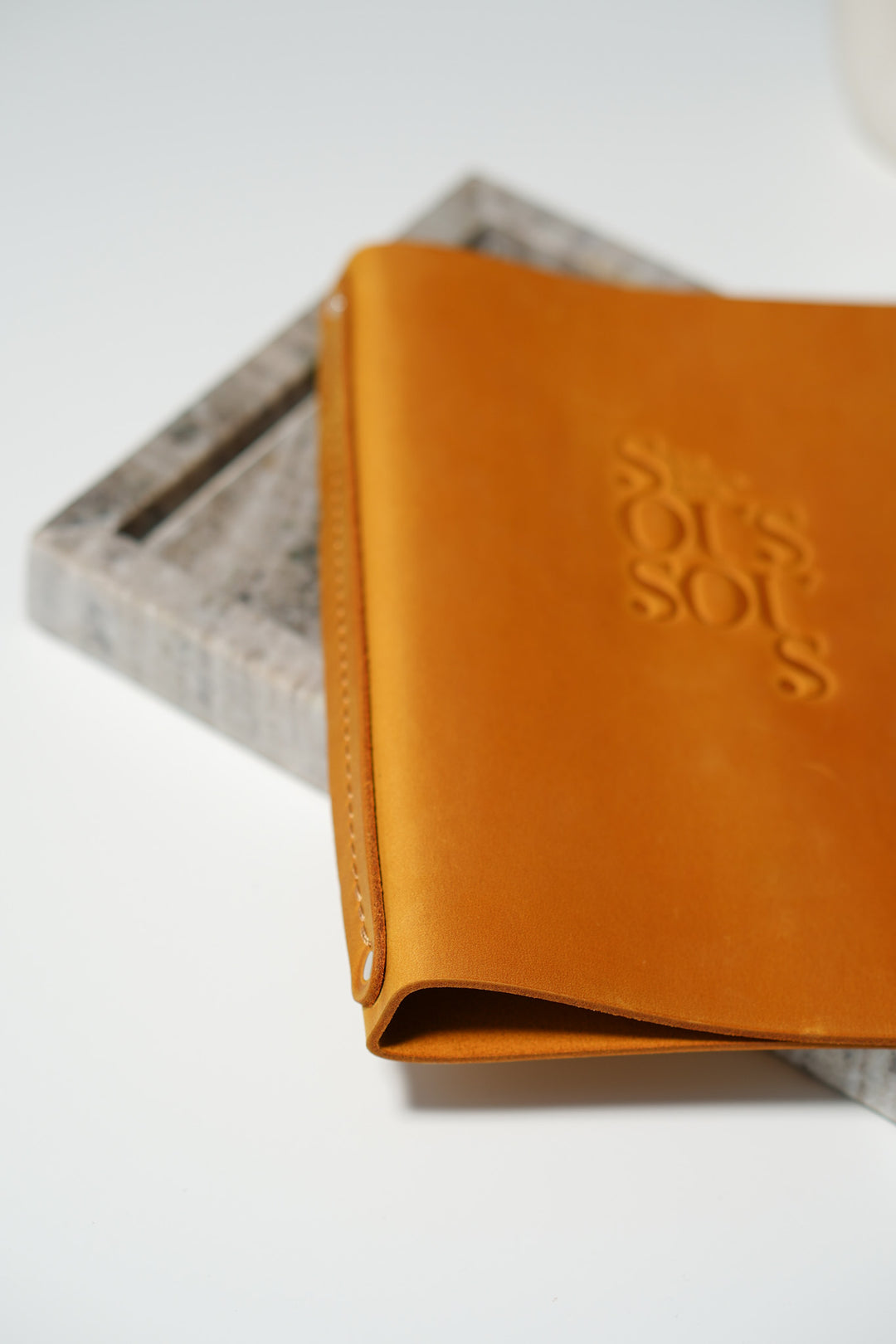 Embossed Logo Leather Menu Folder: Custom Restaurant Menu