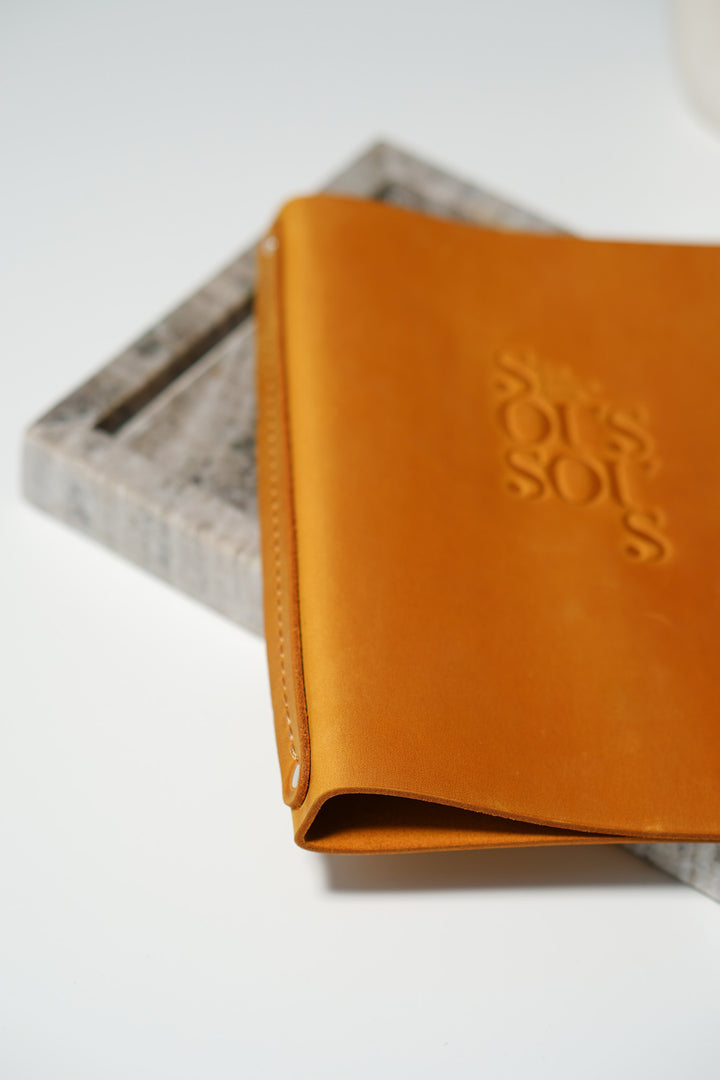 Embossed Logo Leather Menu Folder: Custom Restaurant Menu