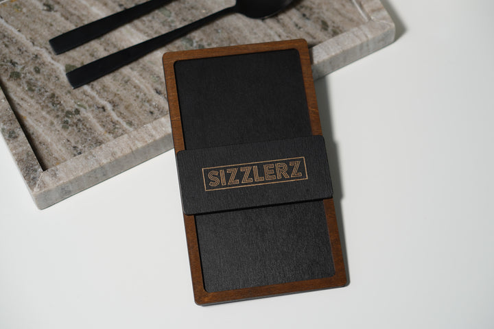 Wooden Check Presenter, Server Checkbook with Logo Engraving