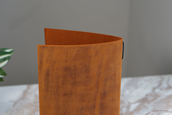 Distressed Leather Restaurant Menu Cover, Personalised Menu Holder, Custom Logo, Embossed Folder, Cafe Bar