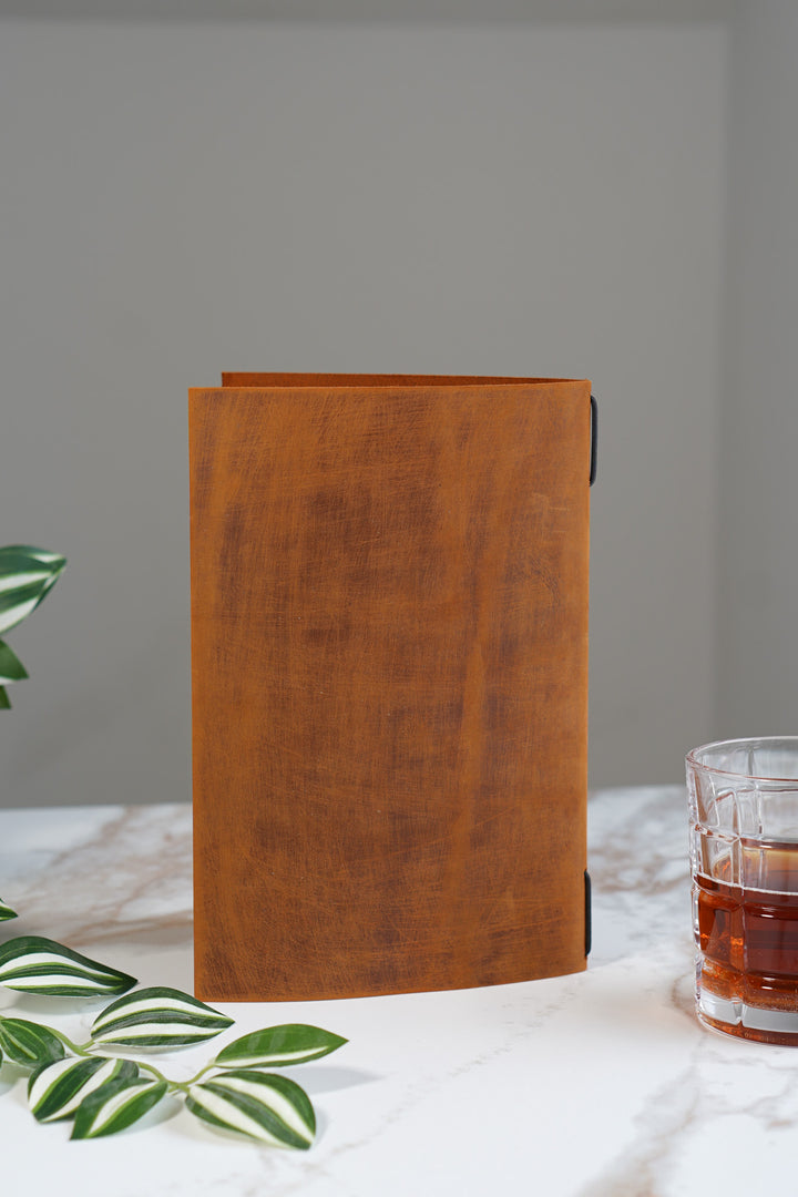Distressed Leather Restaurant Menu Cover, Personalised Menu Holder, Custom Logo, Embossed Folder, Cafe Bar