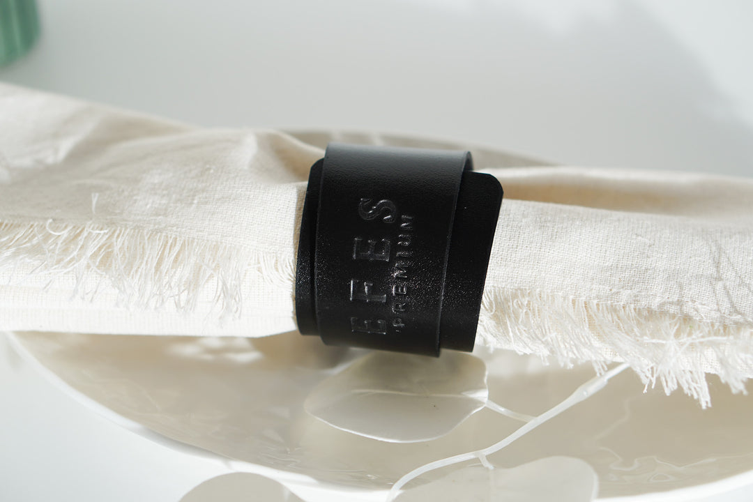 Custom Italian Leather Napkin Rings: Personalized Table Decor