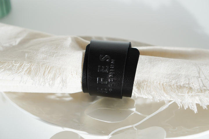 Custom Italian Leather Napkin Rings: Personalized Table Decor