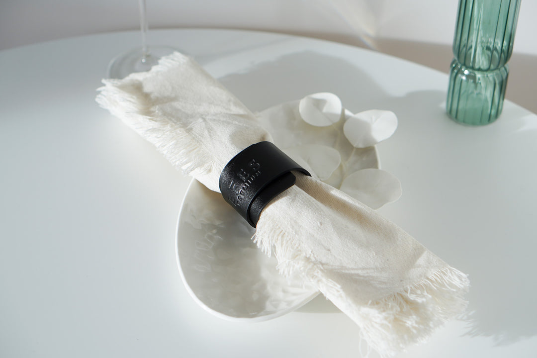 Custom Italian Leather Napkin Rings: Personalized Table Decor