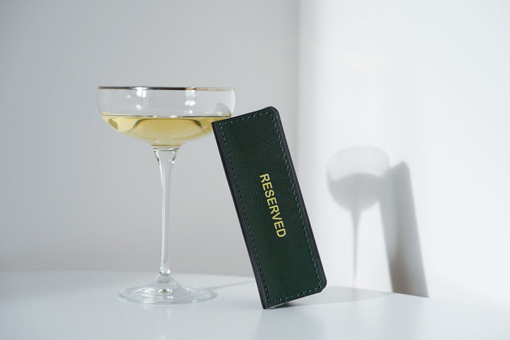 Leather Reserved Table Sign: Restaurant Wedding Decor