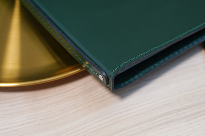 Embossed Logo Leather Menu Holder: Restaurant Menu Folder