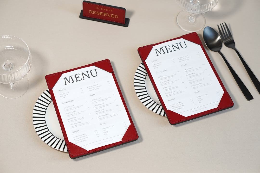 Embossed Logo Leather Menu Holder: Restaurant Menu Folder, A4 A5
