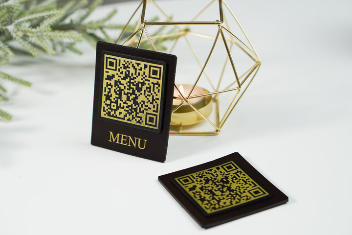 Leather QR Code Menu Sign