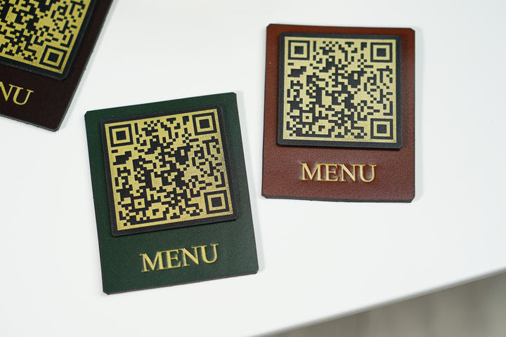 Leather QR Code Menu Sign