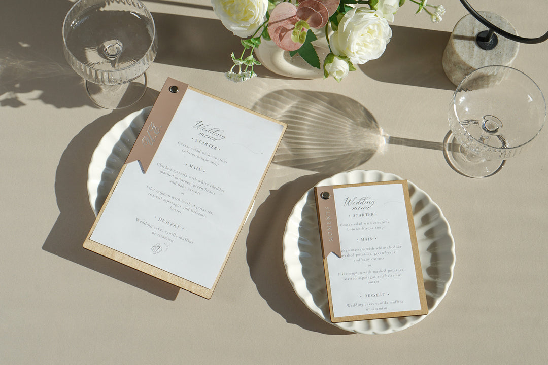 Personalized Wooden Menu Board with Leather Clip: Restaurant Decor