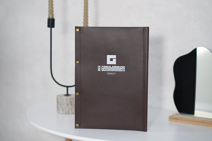Leather Menu Board: Restaurant Menu Cover, Custom Logo