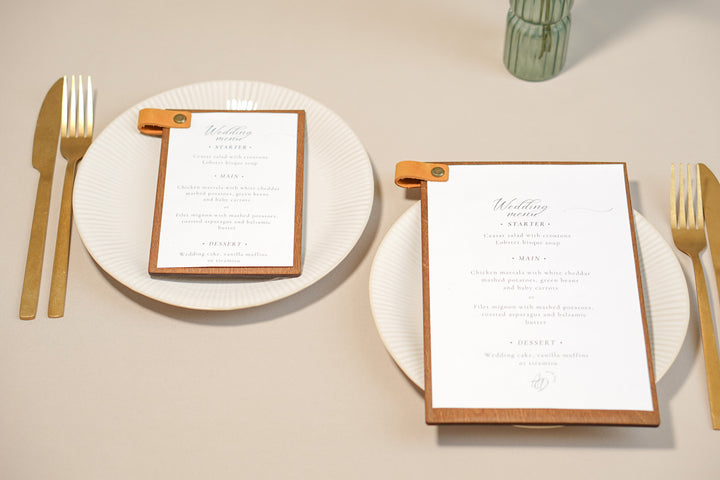 Custom Wooden Menu Board with Leather Clip: Restaurant Cafe Menu Cover