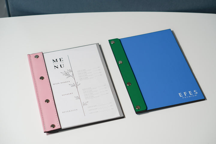 Custom Leather Menu Cover: Wooden Restaurant Menu Holder