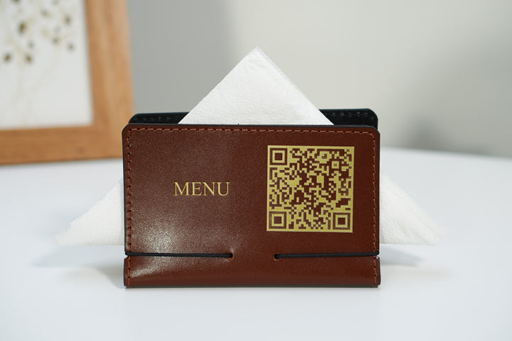 Custom Leather Napkin Holder: Personalized Table Decor, Restaurant Menu