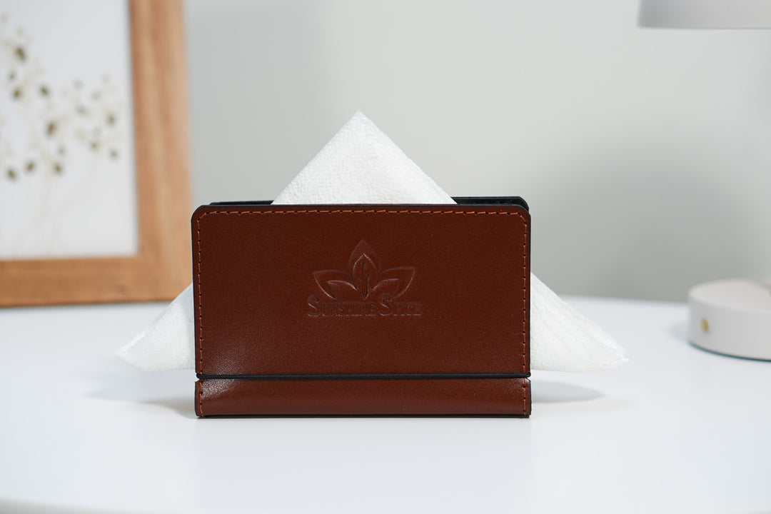 Custom Leather Napkin Holder: Personalized Table Decor, Restaurant Menu