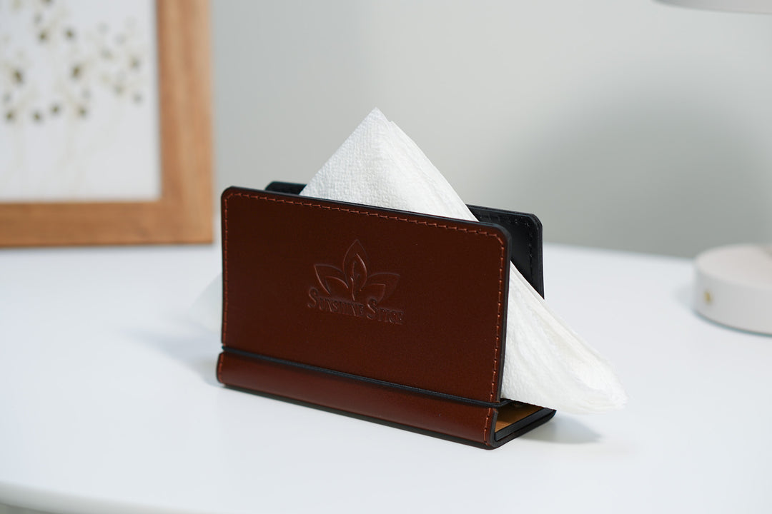 Custom Leather Napkin Holder: Personalized Table Decor, Restaurant Menu