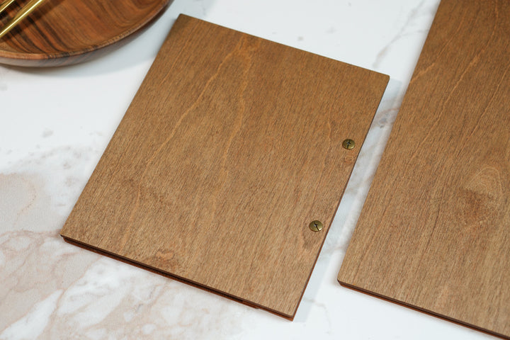 Custom Leather Menu Board: Engraved Wood Restaurant Menu