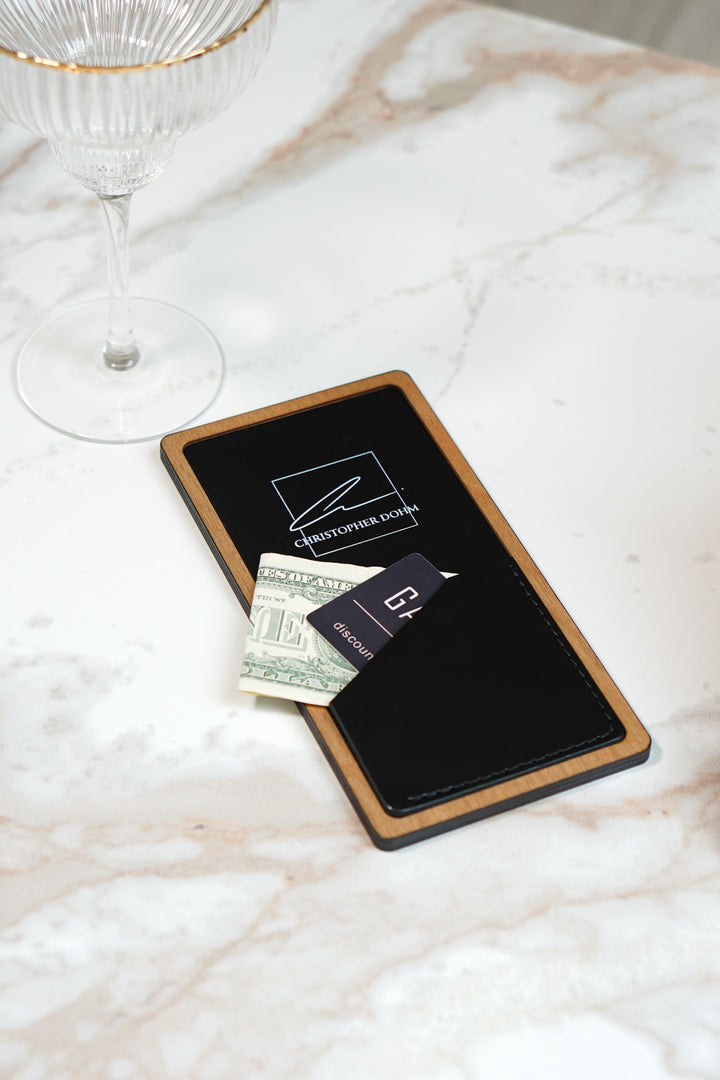 Personalized Wood Guest Check Book: Restaurant Bill Holder, Custom Server Booklet