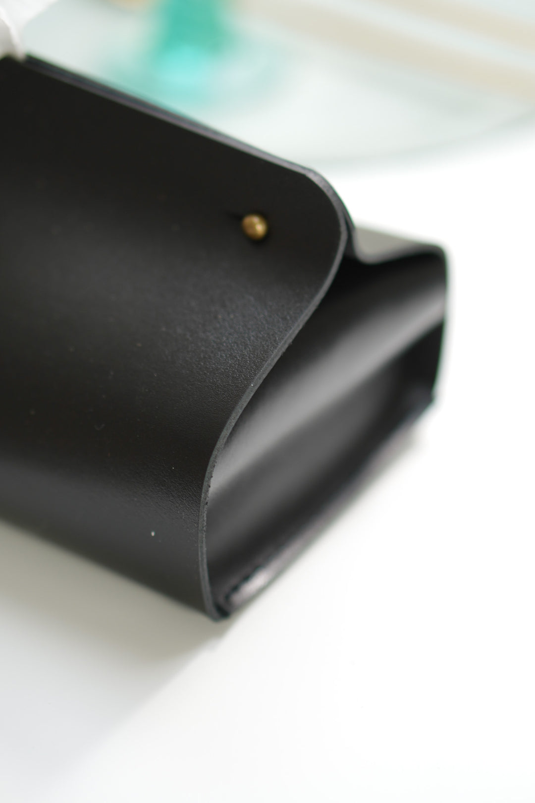 Luxury Black Leather Tissue Box Cover with Logo