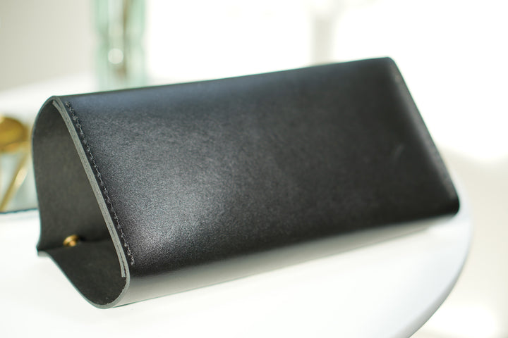 Luxury Black Leather Tissue Box Cover with Logo