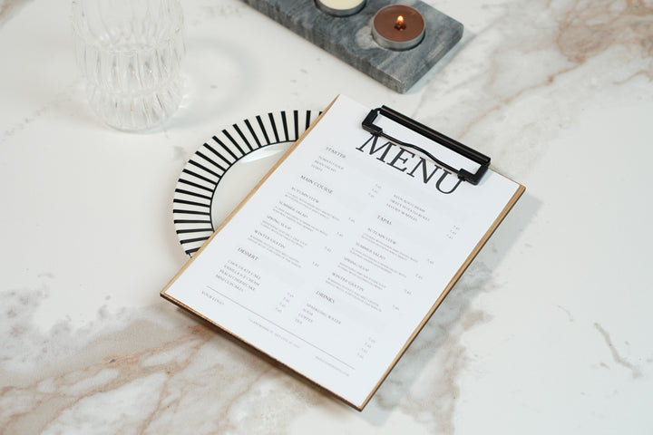 Personalized Wood Menu Clipboard: Restaurant Wedding Menu Holder