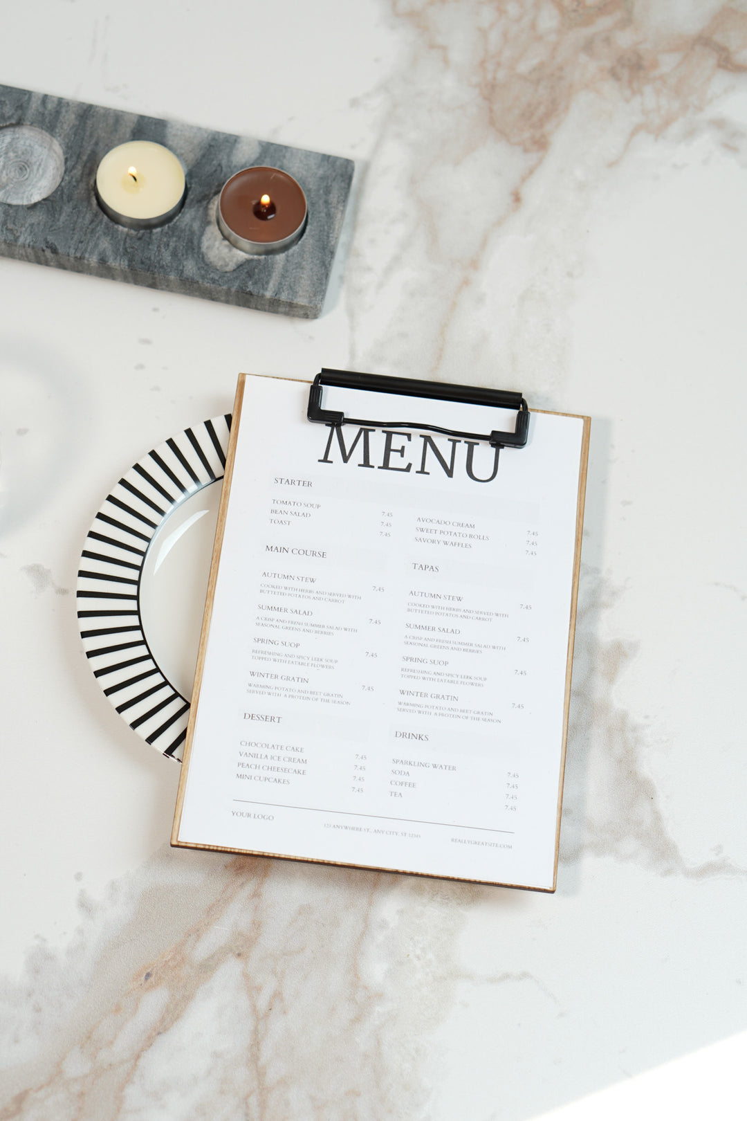 Personalized Wood Menu Clipboard: Restaurant Wedding Menu Holder