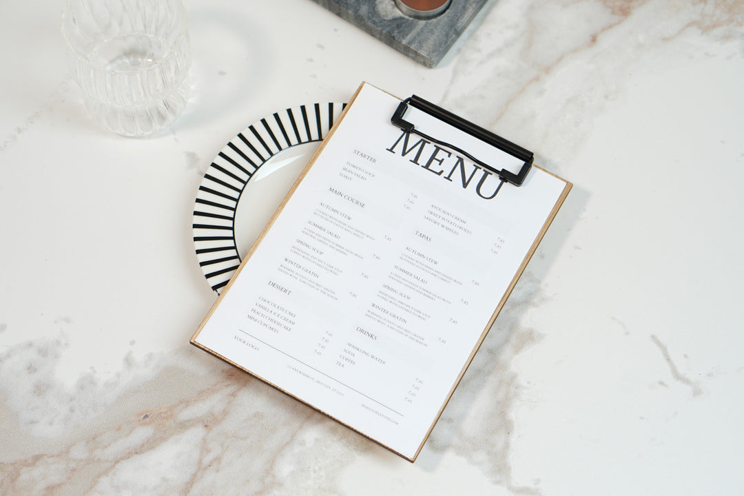 Personalized Wood Menu Clipboard: Restaurant Wedding Menu Holder