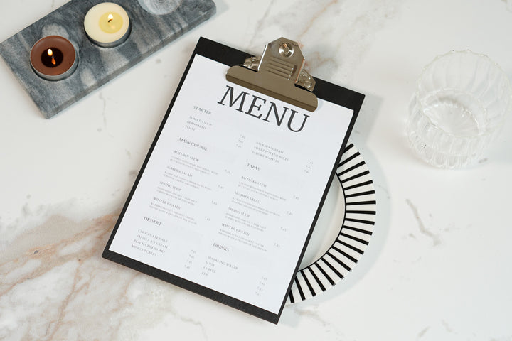 Personalized Wood Menu Clipboard: Restaurant Wedding Menu Holder