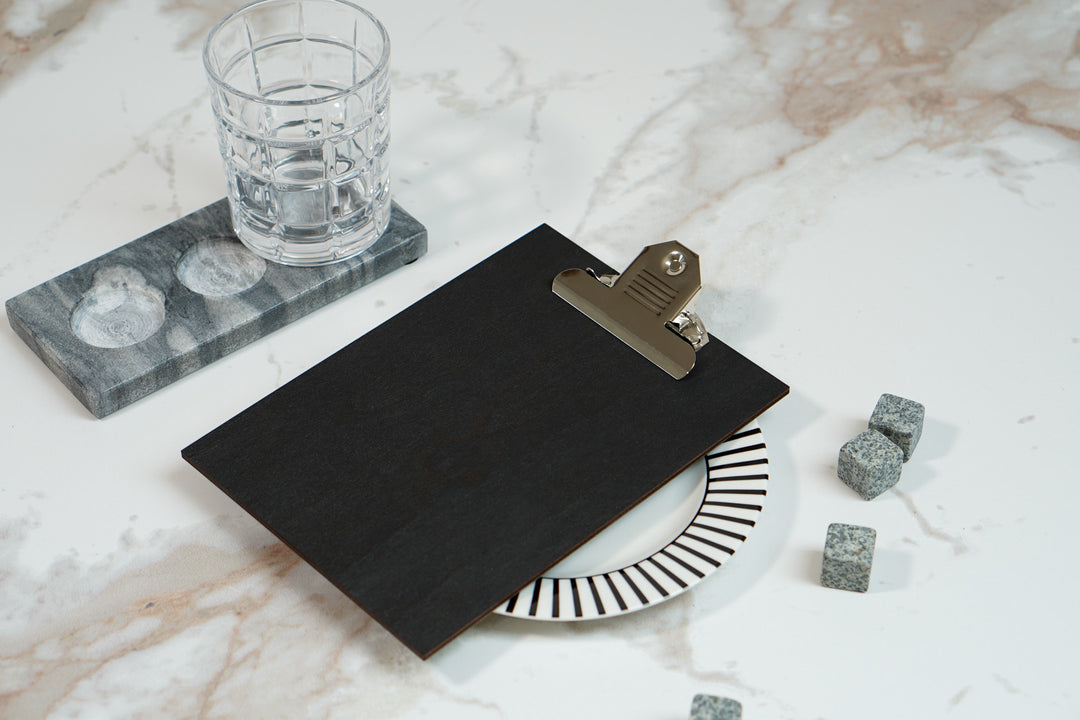 Personalized Wood Menu Clipboard: Restaurant Wedding Menu Holder