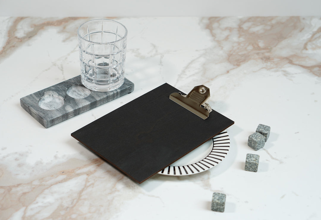 Personalized Wood Menu Clipboard: Restaurant Wedding Menu Holder