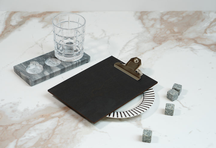 Personalized Wood Menu Clipboard: Restaurant Wedding Menu Holder