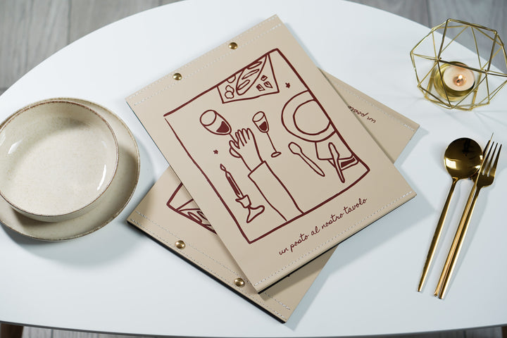 Leather Wine List Menu Holder with UV Printing