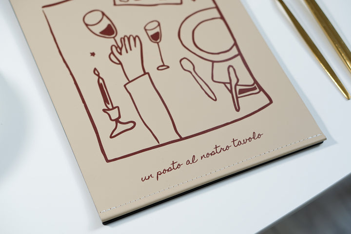 Leather Wine List Menu Holder with UV Printing