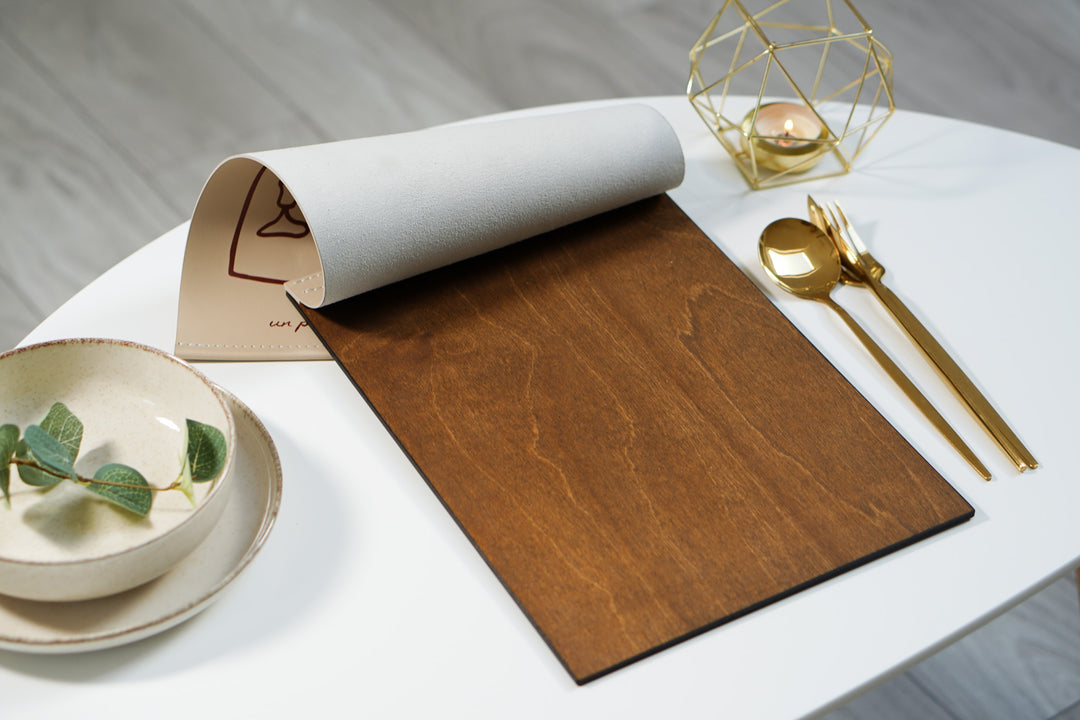 Leather Wine List Menu Holder with UV Printing