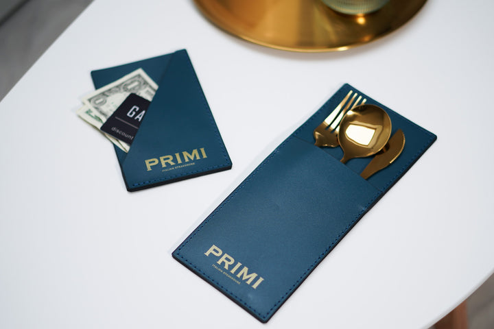 Personalized Leather Cutlery Pouch: Cafe Restaurant Organizer