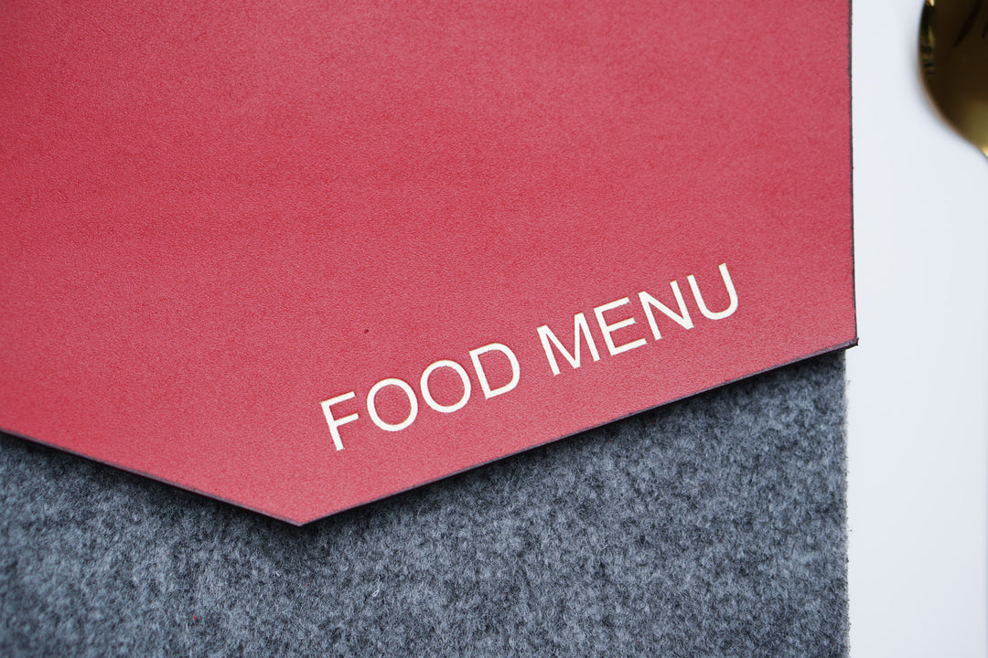 Felt Menu Holder: Leather & Wood Restaurant Menu Board